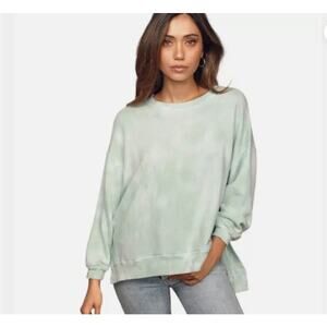Found Los Angeles Tie Dye Sweatshirt Mint Green Drop Sleeve Pullover LARGE
